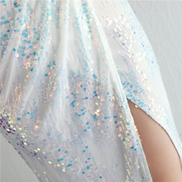 Long Sequined Fishtail Dress - Image 6