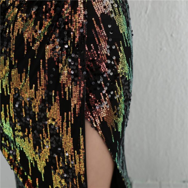 Long Sequined Fishtail Dress - Image 10