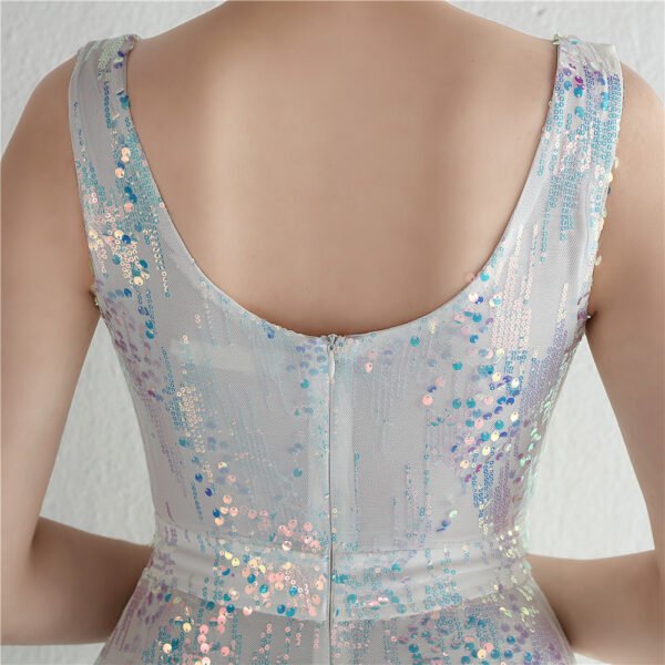 Long Sequined Fishtail Dress - Image 7