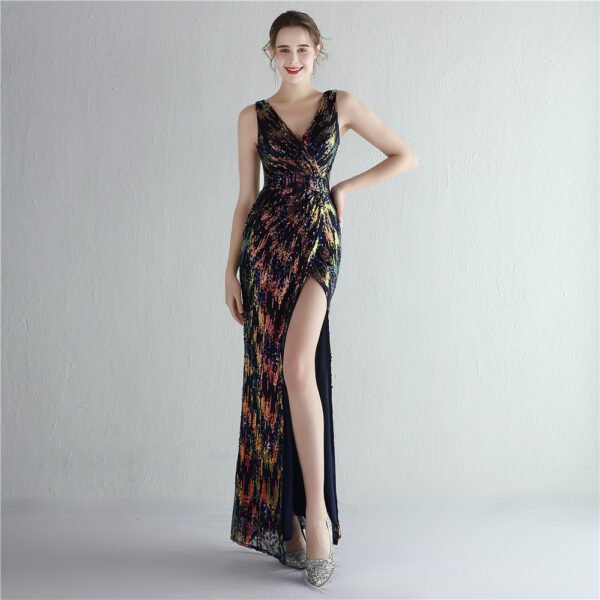 Long Sequined Fishtail Dress - Image 9