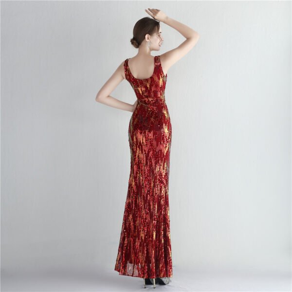 Long Sequined Fishtail Dress - Image 3