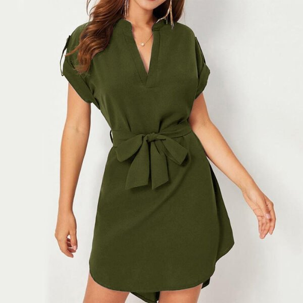 V-neck Short-Sleeve Dress - Image 5