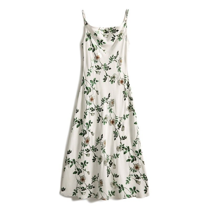 Floral Satin Midi Dress - Image 2