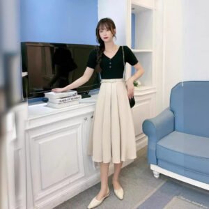 Midi Skater A- Line Skirt