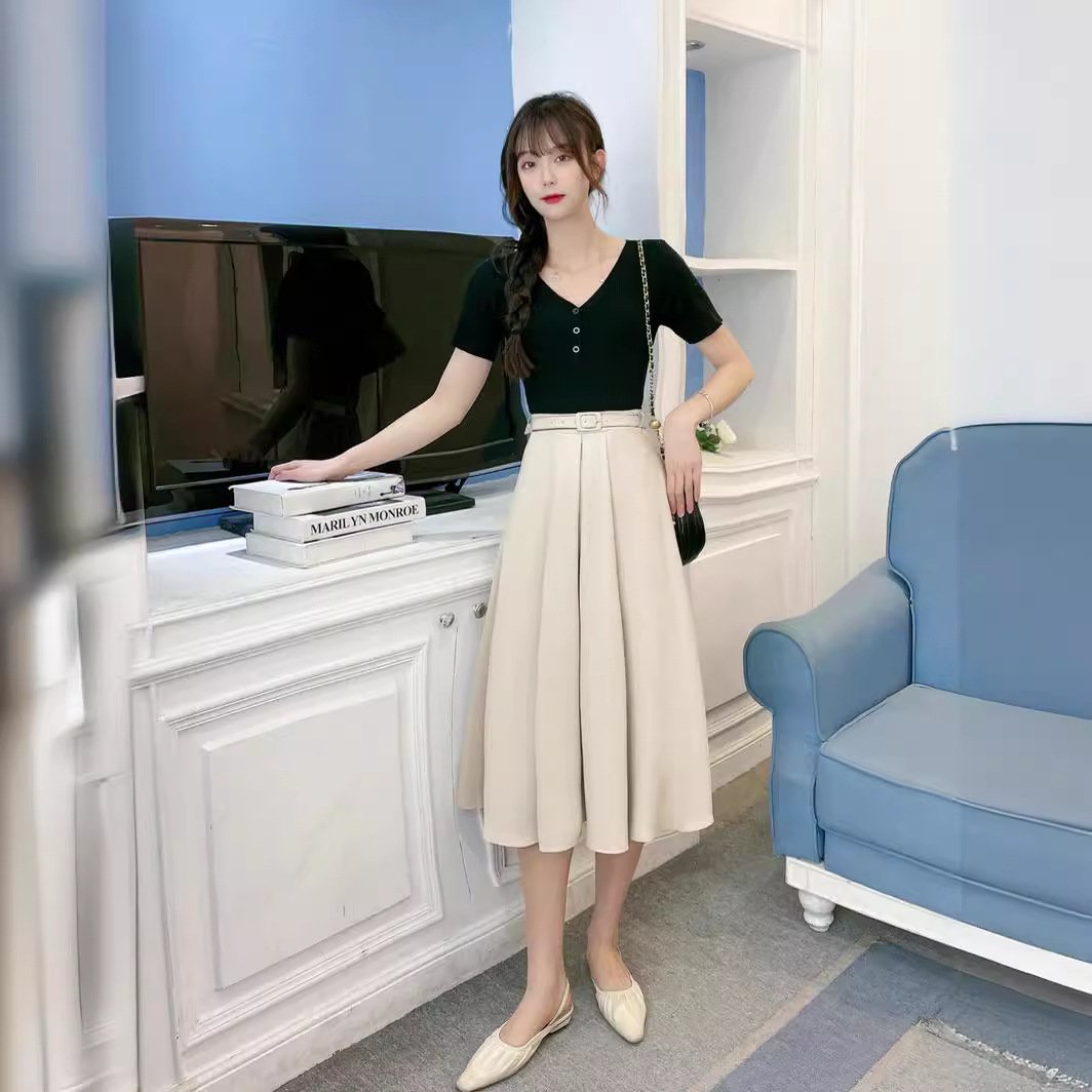 Midi Skater A- Line Skirt