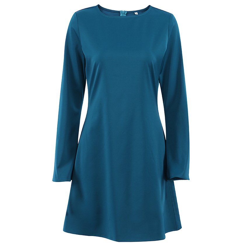 Bell-Sleeve Satin Dress - Image 3