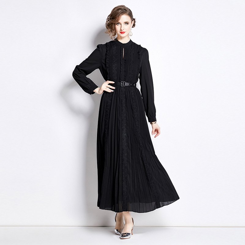 Black pleated Dress